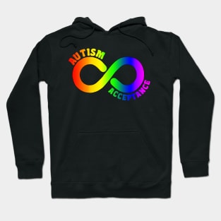 Autism Acceptance With Rainbow Infinity Symbol Hoodie